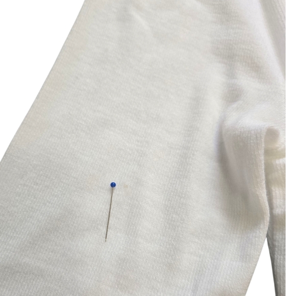 Veronica Beard Theresa Knit Ruched Turtleneck Top Sz M White Long Sleeve - Picture 9 of 11